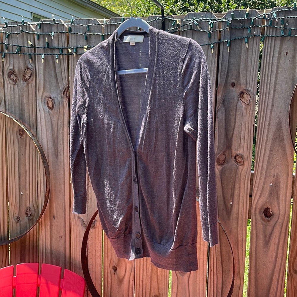 Ann Taylor Loft grey  cardigan